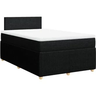 vidaXL Cama Box Spring Con Colch&oacute;n Tela Negro 120x200 Cm Vidaxl