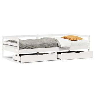 Berkfield Home Daybed with Drawers without Mattress White 90x200 cm Solid Wood