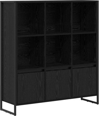 vidaXL Book Cabinet 2 pcs Black Oak 99.5 x 30 x 108.5 cm vidaXL