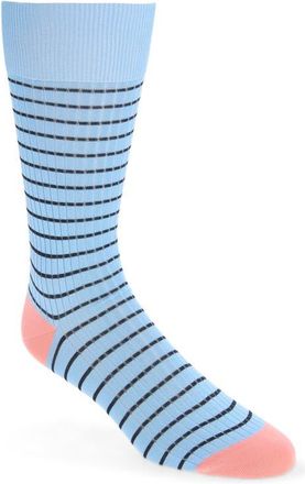 Pantherella Downe Stripe Dress Socks in Sea Blue at Nordstrom, Size Medium