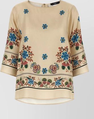 Max Mara floral blouse lightweight fabric round neck