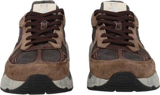 Premiata Chunky Brown Sneakers With Layered Panels And Textured Sole