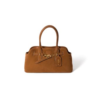 Miu Miu Aventure Suede Bag, Woman, Oak