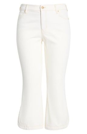 Liverpool L.A. Hannah Tulip Hem Crop Flare Jeans in Desert Dunes at Nordstrom, Size 14W