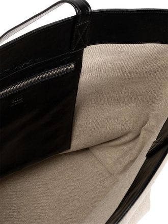 Ami Mens East West Tote Beige Leather