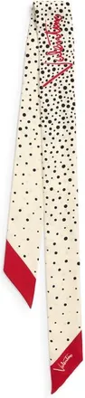 Valentino Garavani Little Stars Print Silk Skinny Scarf in Vanilla at Nordstrom