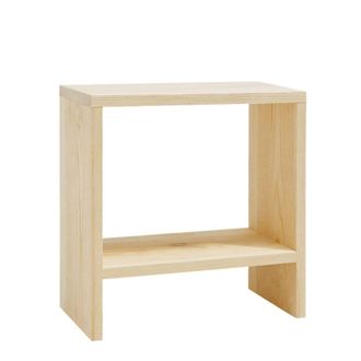 Deco Wood Mesita de noche de madera maciza en tono natural de 40x20cm