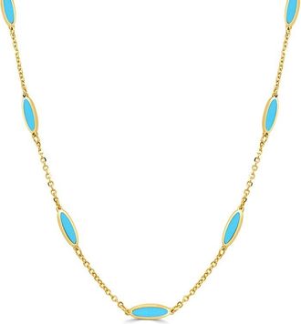 Italian Gold, Inc 14K Turquoise Bar Layered Necklace