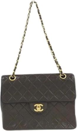 Chanel Pre-owned Vintage Shoulder Bag - Dames - Vintage Schoudertas - Zwart - ONE Size - Leer - Vintage