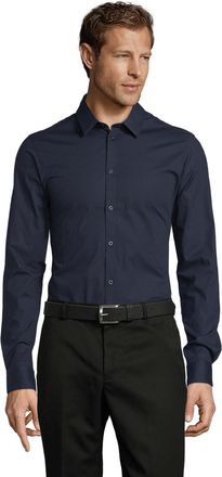 SOLS Heren Blake Stretch Shirt Met Lange Mouwen (Donkerblauw)