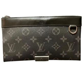 Louis Vuitton Pre-owned Clutches, female, Black, Size: ONE SIZE Pre-owned Pochette Discovery PM Monogram Eclipse Clutch Bag