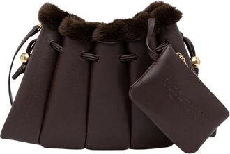 Themoir&egrave; Cross Body Tas met Trim Detail - Dames - Schoudertassen - Bruin - ONE Size - Leer - Tassen