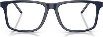 Emporio Armani 55mm Square Optical Glasses in Shiny Blue /Demo Lens at Nordstrom
