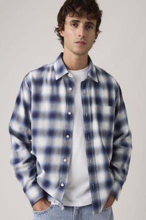 Levi's Sobrecamisa Duboce Boxy - Hombre - 2XL - Azul / James Plaid Rain Washed