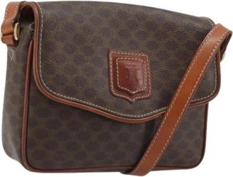 Celine Pre-owned Macadam Schoudertas - Dames - Vintage Schoudertas - Bruin - ONE Size - Leer - Vintage