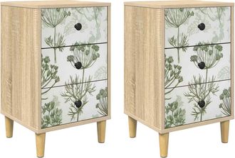 vidaXL Mesa De Noche Gotha 2 Uds. Roble Sonoma 36 X 33 X 60 Cm Vidaxl