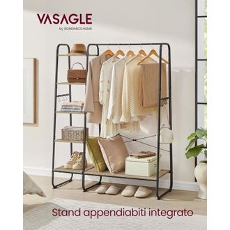 Appendiabiti Da Parete In Legno Paulonia | 6 Ganci | 100x40x3,5 Cm | Con Scritte Creative | Nero | Per Ingresso E Corridoio