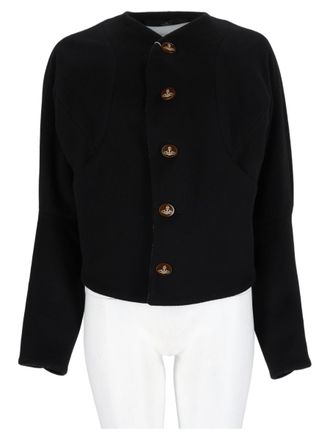 Vivienne Westwood Black Cropped Sculptural Wool-Cashmere Jacket