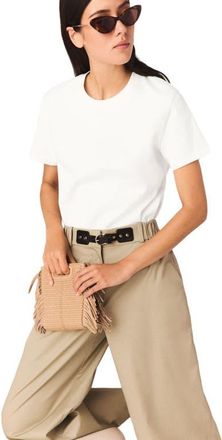 Maje T-shirt with small embroidered logo in White at Nordstrom, Size X-Small