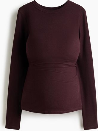 H&M MAMA Geripptes Jerseyshirt - Red