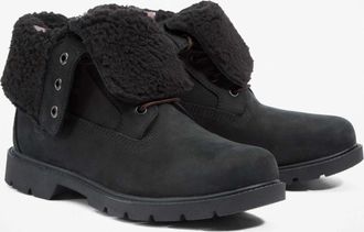 Timberland Linden Woods Boots Womens Black Fleece Waterproof Fold-Down DWA3565