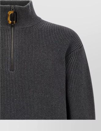 J.W.Anderson high collar rib knit half zip sweater
