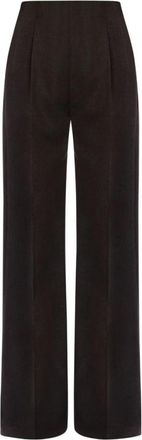Alberta Ferretti High-Waisted Broeken - Dames - Wijde Broeken - Zwart - 2XS - Leer - Broeken
