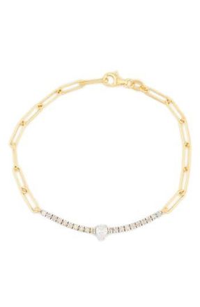 Meshmerise Diamond Paperclip Chain Bracelet - 0.30 ctw in Yellow at Nordstrom Rack
