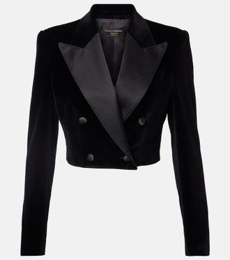 Dolce & Gabbana Cropped cotton-blend velvet blazer