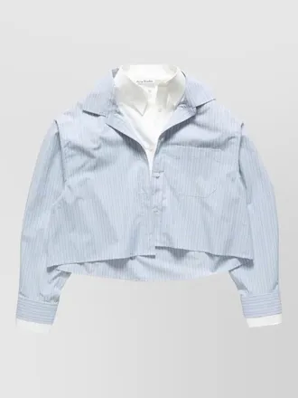 Acne Studios striped layered cropped shirt