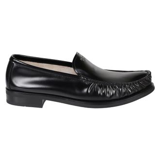 Prada Loafers, male, Black, Size: 9 US Brushed Leather Loafers