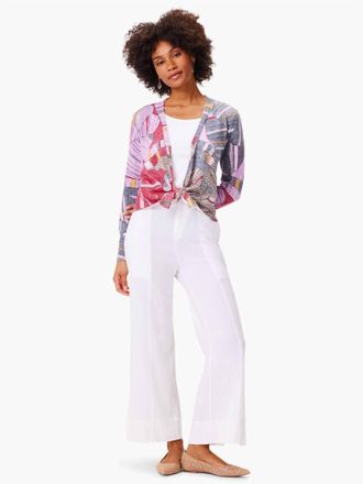 Nic+Zoe Mia Mosaic Floral Four-Way Cardigan In Pink Multi