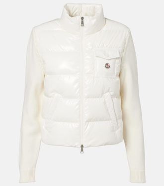 Moncler Cardigan in lana con imbottitura