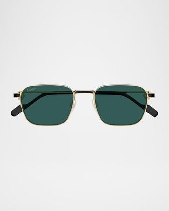 Cartier Men & apos;s CT0497SM Metal Rectangle Sunglasses
