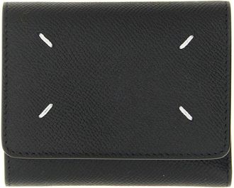 Maison Margiela Black Four Stitches Solid Wallet