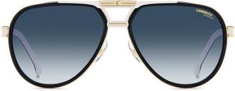 Carrera 61mm Gradient Pilot Sunglasses in Black White/Dark Blue at Nordstrom