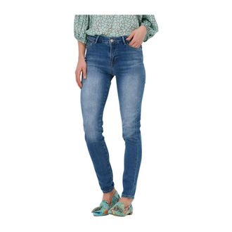 Summum Dames, Jeans, Blauw, Maat: XS Katoen