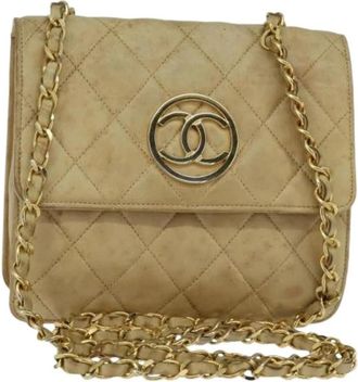 Chanel Pre-owned Cross Body Bag - Dames - Vintage Schoudertas - Beige - ONE Size - Leer - Vintage