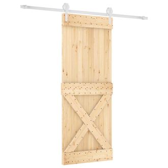 vidaXL Puerta Corredera Natural Y Blanco 90 X 210 Cm Vidaxl