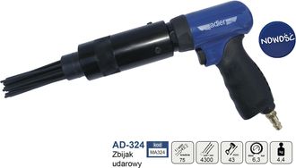 Adler Europe Martillo Neum&aacute;tico De Aguja Ad-324, Herramienta De Alta Potencia Para Eliminaci&oacute;n De &Oacute;xido, Golpes R&aacute;pidos Y Precisos, Dise&ntilde;o Ergon&oacute;mico, Rendimiento 