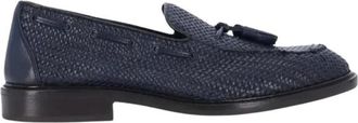 Alexander Hotto Mocassins van gemarmerd leer - Heren - Loafers - Blauw - 44 EU - Leer - Schoenen
