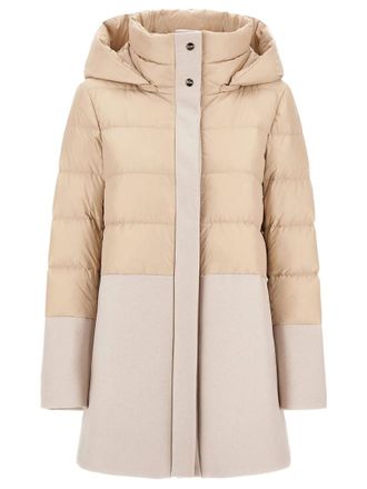 Herno Beige Quilted Hood Jacket