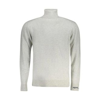 Pepe Jeans London Turtlenecks, male, Gray, Size: 2XL Classic Cotton Sweater