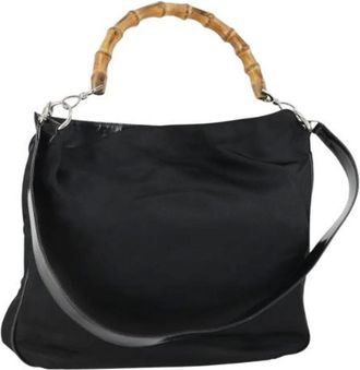 Gucci Pre-owned Handbags, female, Black, Size: ONE SIZE Pre-owned Nylon Handbag