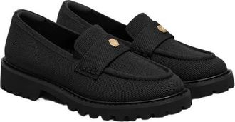 Vivaia Round-Toe Platform Chunky Heel Loafers in Black at Nordstrom, Size 6.5