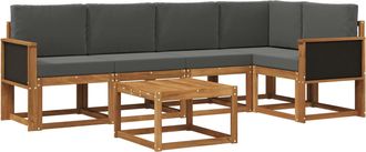 vidaXL Conjunto De Sof&aacute;s De Exterior 6 Uds. Natural Y Antracita Vidaxl