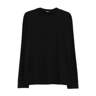 Dsquared2 Round-neck Knitwear, male, Black, Size: L Black Crew Neck Long Sleeves Underwear