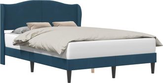 vidaXL Estructura De Cama Con Cabecera Azul 120 X 190 Cm Terciopelo Vidaxl