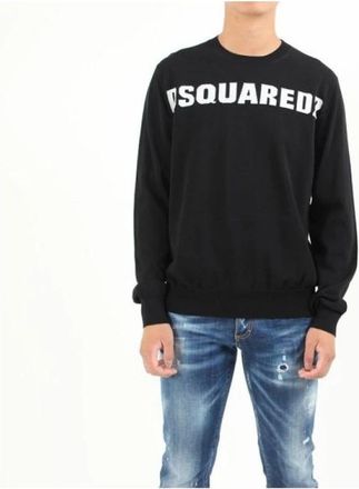 Dsquared2 Sweatshirt met ronde hals - Heren - Sweatshirts - Zwart - 2XL - Katoen - Hoodies & sweatvesten