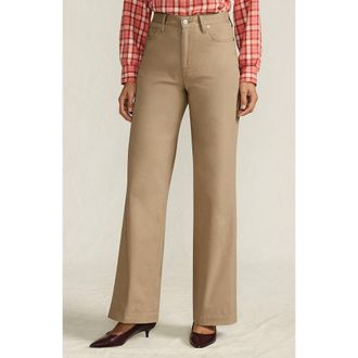 Lands End High Rise 5 Pocket Wide Leg Chino Pants in Desert Tan at Nordstrom, Size 16P